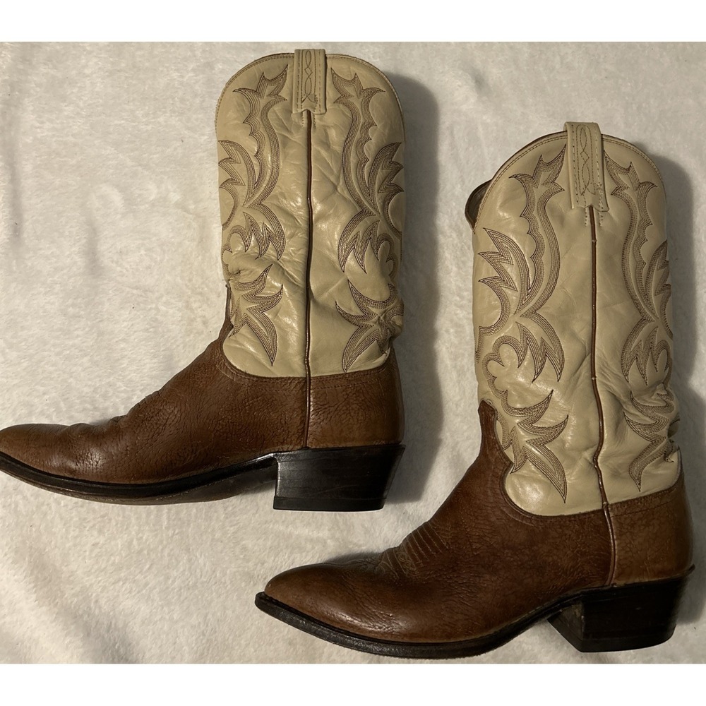 DAN POST USA‎ DISTRESSED GIRAFFE STRIPED LEATHER WESTERN COWBOY WORK BOOTS 9 D
